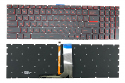 Клавиатура для ноутбука MSI GT72, GS70, GP62, GE70, GL72 черная с красной подсветкой