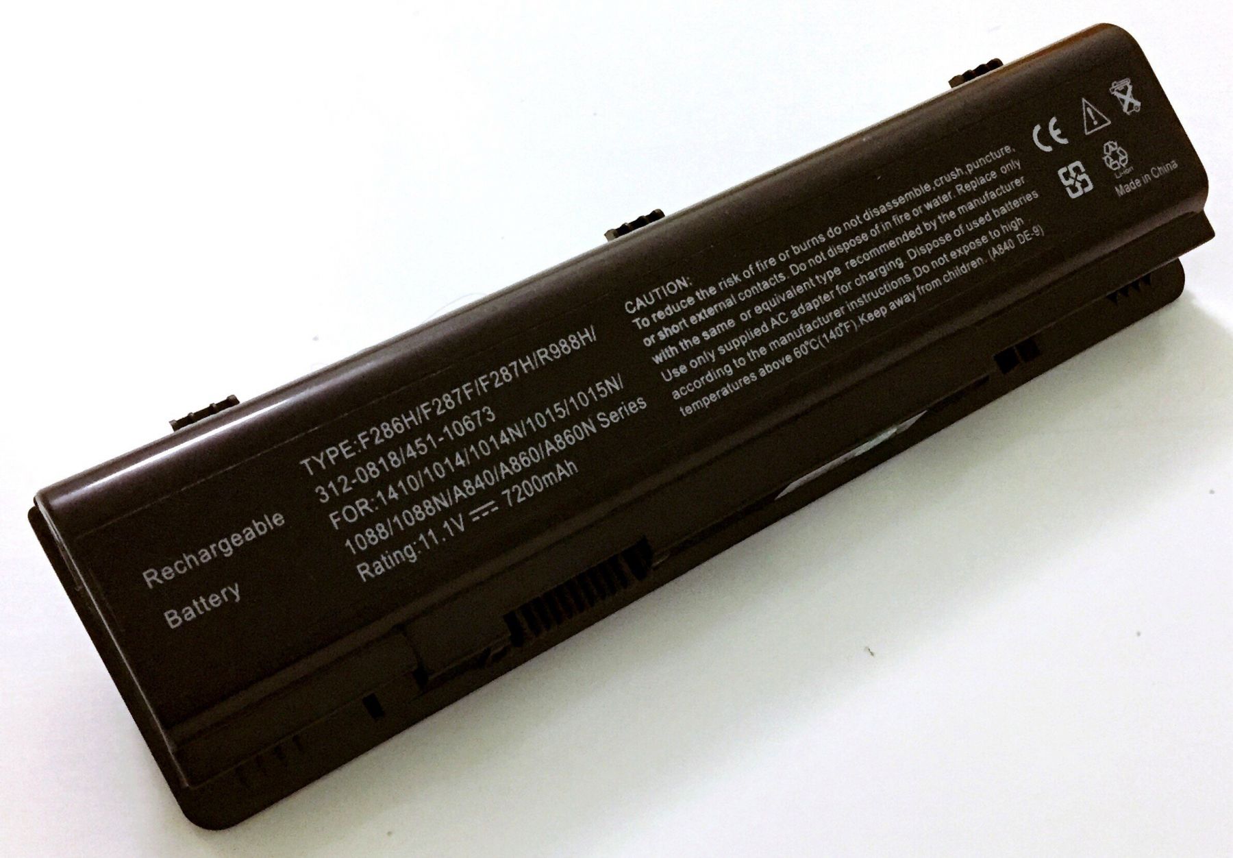 Аккумулятор для ноутбука Dell F287H, Vostro A860 - 7200mAh