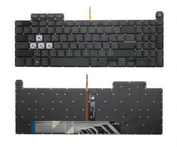 Клавиатура для ноутбука Asus TUF Gaming F15 FX507, черная с RGB подсветкой