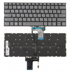 Клавиатура для ноутбука Lenovo Yoga 720-13ISK серая без рамки, с подсветкой