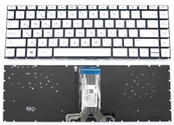 Клавиатура для ноутбука HP Pavilion X360 14-BA, 14T-BA серебристая с подсветкой