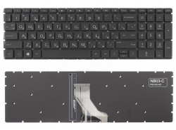 Клавиатура для ноутбука HP Pavilion 15-DA, черная без рамки, с подсветкой