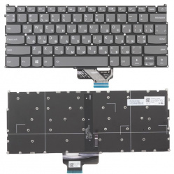 Клавиатура для ноутбука Lenovo 720S-13 серая без рамки, с подсветкой