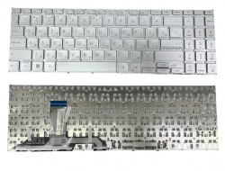 Клавиатура для ноутбука Asus Vivobook X1502, M1502, D1502, F1502, серебристая  без рамки
