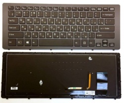 Клавиатура для ноутбука SONY SVF15N черная с подсветкой