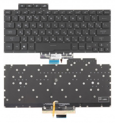 Клавиатура для ноутбука Asus Rog Zephyrus G14 GA401 черная без рамки, с подсветкой