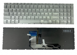Клавиатура для ноутбука HP Envy x360 15-ED, 17-CG серебристая с подсветкой