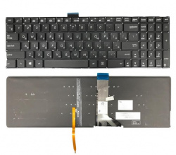 Клавиатура для ноутбука Asus K501, A501 черная с подсветкой