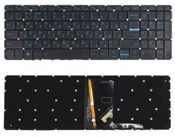 Клавиатура для ноутбука Lenovo IdeaPad 320-15AST, 320-15, синяя без рамки, с подсветкой