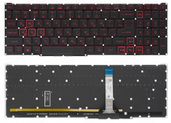 Клавиатура для ноутбука Acer Nitro 5 AN515-45, черная без рамки, с подсветкой, Вид2