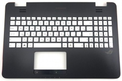 Клавиатура для ноутбука Asus G551, N551 серая с подсветкой, черным топкейсом