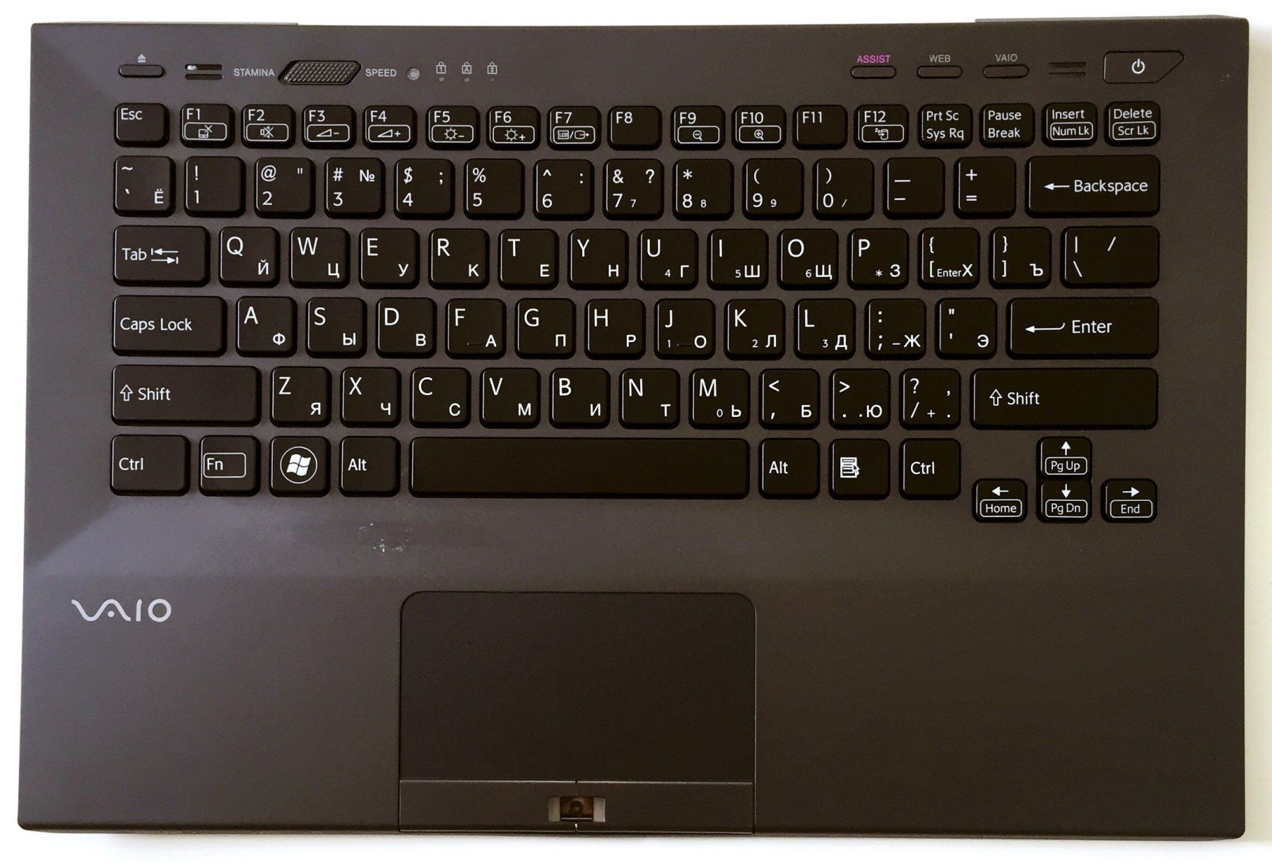 Клавиатура для ноутбука Sony VPC-SB, VPC-SD серая с топкейсом