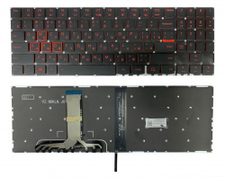 Клавиатура для ноутбука Lenovo Legion Y530-15ICH чёрная с красной окантовкой, с подсветкой, ВИД2