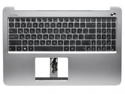Клавиатура для ноутбука Asus K501UB черная c серебристым топкейсом